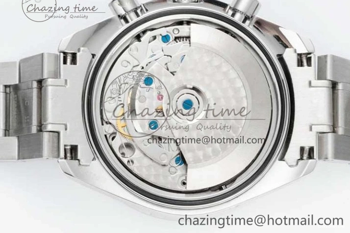 0403 Speedmaster Racing Master SS HKF Best Edition Black White Dial on SS Bracelet A Upgraded 7807